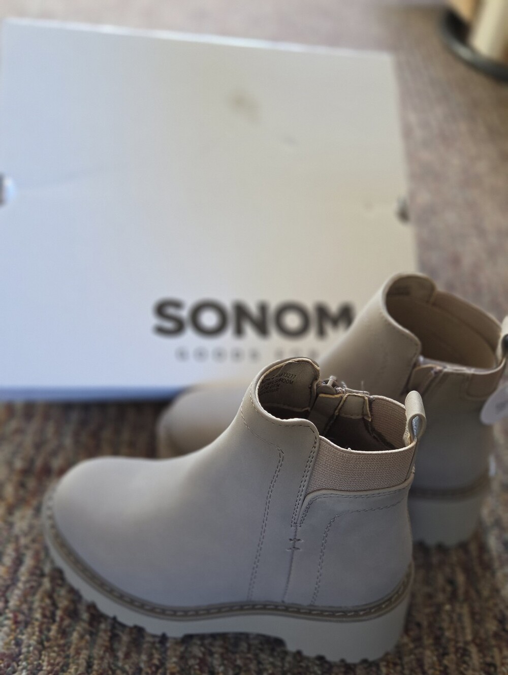 SONOMA Goods For Life Kids Taupe Chelsea Lug Ankle Boots